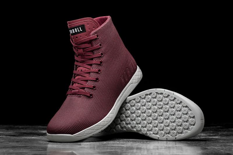 Dark / Red Nobull High-Top Cabernet Arctic Men's Trainers | CA Q1453M